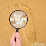 Do your kids enjoy mysteries? Are they super inquisitive? Test your kids observation and descriptive skills and spark their imaginations with this fun Footprint Trail BEACH DETECTIVE GAME for budding super sleuths!