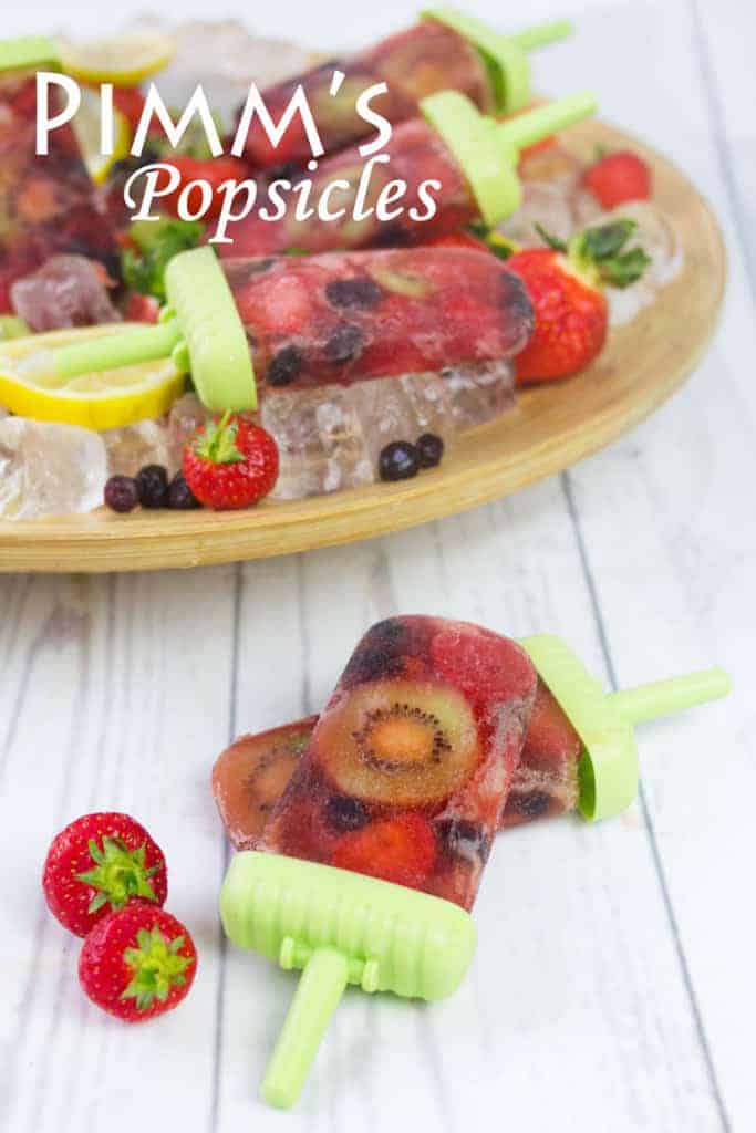 Yummy! These adult only boozy Pimm's Popsicles are fruit packed, look amazing and are totally delicious! They're perfect for a Summer treat and for sharing with friends.