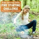 SURVIVAL SKILLS FOR KIDS - FIRE STARTING CHALLENGE (no matches allowed!) Are you looking for ways to get your big kids unplugged, outside and enjoying nature? Your tweens and teens will love this awesome bushcraft activity. NO FIRE = NO COOKING = NO DINNER! Are your kids up for the challenge?