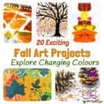 Fall Art Projects For Kids You Must Try! Here are 20 exciting Fall art ideas that explore Autumn colours in new and exciting ways. You'll never look at red, orange and yellow paint in the same way again! Fall Painting ideas made fun!