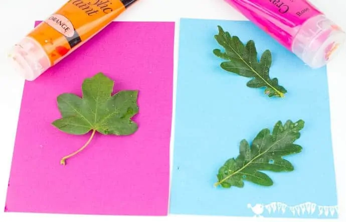 Choosing paper and paint combinations for Pop Art Leaf Printing