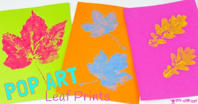 POP ART LEAF PRINTING Kids will love making vibrant leaf art with this printing technique. It takes a classic leaf prints painting activity from "meh' to "WOW!"