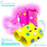 BUTTON BINOCULARS CRAFT & TRAVEL GAMES - The holidays are never far away and we all start thinking about days out and visiting family and friends. These adorable Button Binoculars and free printable Travel Games are a great way to keep the kids entertained on long journeys. Travelling with kids can be so much fun!