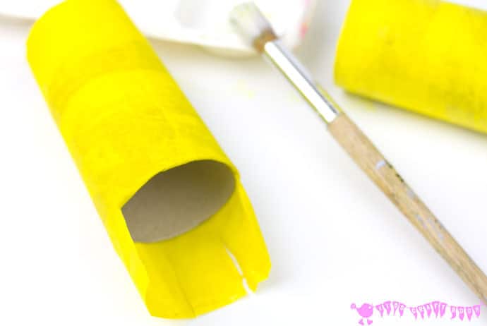 Covering TP rolls to make a Button Binoculars Craft