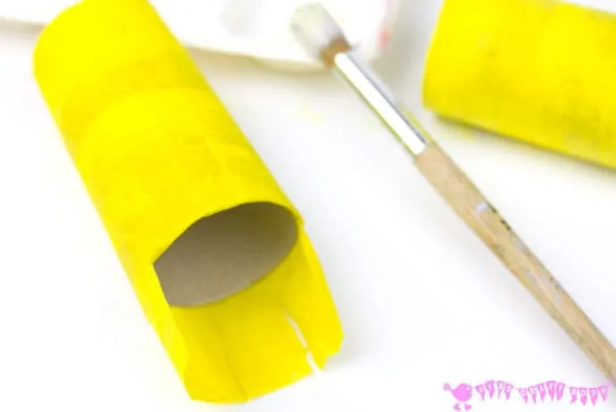 Covering TP rolls to make a Button Binoculars Craft