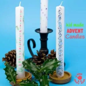 HOMEMADE ADVENT CANDLES are fun for kids and grown ups. A simple Christmas craft the whole family will enjoy day after day during the Christmas countdown. #advent #DIYadvent #Adventcalendar #candle #homemadecandle #christmas #christmascountdown #kidscrafts #kidscraftroom