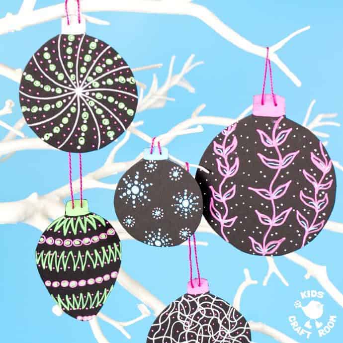 HOMEMADE BAUBLES Make vibrant and gorgeous homemade baubles to hang on your Christmas tree. These DIY Christmas ornaments are a great Posca Pen craft for kids and grown ups. #christmas #ornaments #kidscrafts #christmascrafts #posca #kidscraftroom