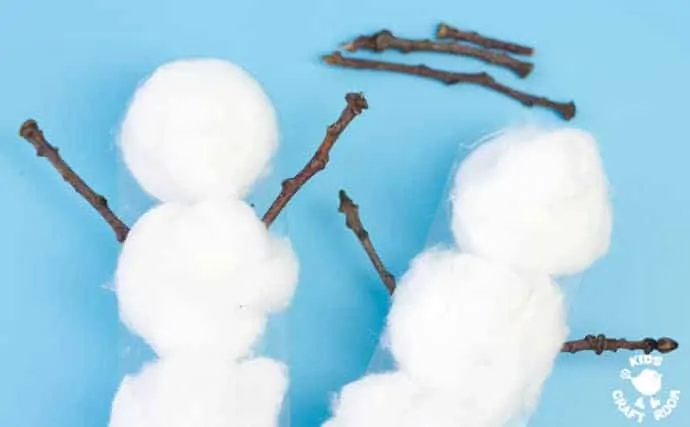 3D Cotton Ball Snowman Craft Step 3