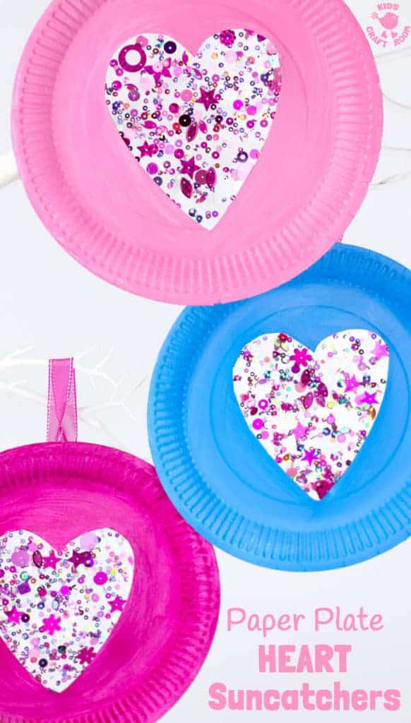 This PAPER PLATE HEART SUNCATCHER CRAFT is gorgeous! A simple heart craft perfect for Valentine's Day, Mother's Day and Summer. Great for all ages from toddlers to tweens. #suncatcher #suncatchers #suncatchercrafts #paperplates #paperplatecrafts #kidscrafts #craftsforkids #kidsactivities #kidscraftroom #hearts #heartcrafts #mothersday #mothersdaycrafts #valentinesday #valentinecrafts