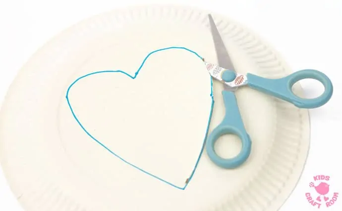 Sequin Paper Plate Heart Suncatchers - step 1