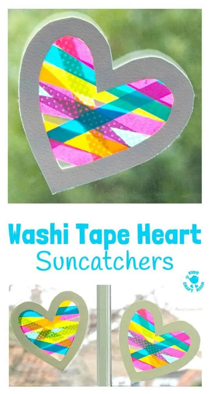Washi Tape Heart Suncatcher Craft - Kids Craft Room