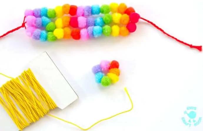 Pom Pom Rainbow Jewellery Craft - Kids Craft Room