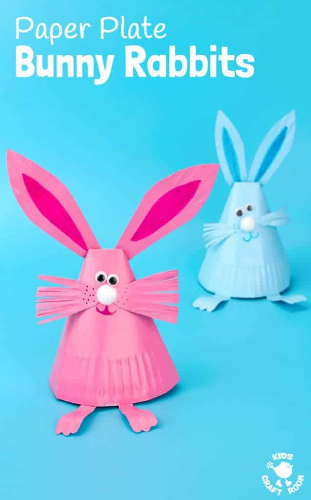 This Paper Plate Rabbit Craft is a super Easter craft or Spring craft for kids. Whether you make them as an Easter bunny craft or for everyday, these cute bouncing bunnies are so much fun!