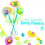 Kids will love this Candy and Tissue Paper Flower Craft. Simple homemade flowers with a centre of delicious candy! Such a fun Easter craft or Spring and Summer craft for kids and they make great homemade gifts or table centre pieces for parties and celebrations.