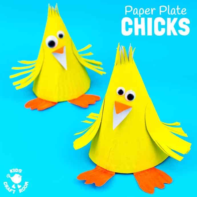 This Paper Plate Chick Craft is such a fun Spring craft for kids and of course it's lovely for Easter too. One of our favourite things about Spring is seeing all the little fluffy yellow chicks. Is there anything else so adorable? #Easter #eastercrafts #spring #springcrafts #chicks #chickcrafts #paperplate #paperplatecrafts #kidscrafts #craftsforkids #kidscraftroom #easterchicks #springchicks 
