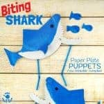 MAKE A FUN PAPER PLATE SHARK PUPPET - CHOMP! This interactive shark craft is easy to make using the free printable template. This paper plate craft will inspire hours of dramatic play and storytelling.