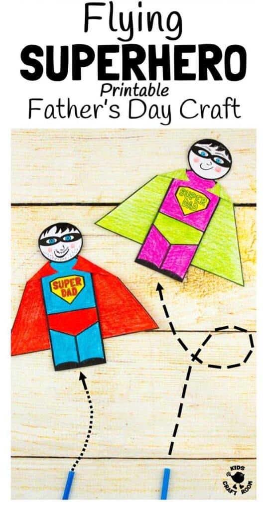 Flying Superhero - Father's Day Craft - pin image 3
