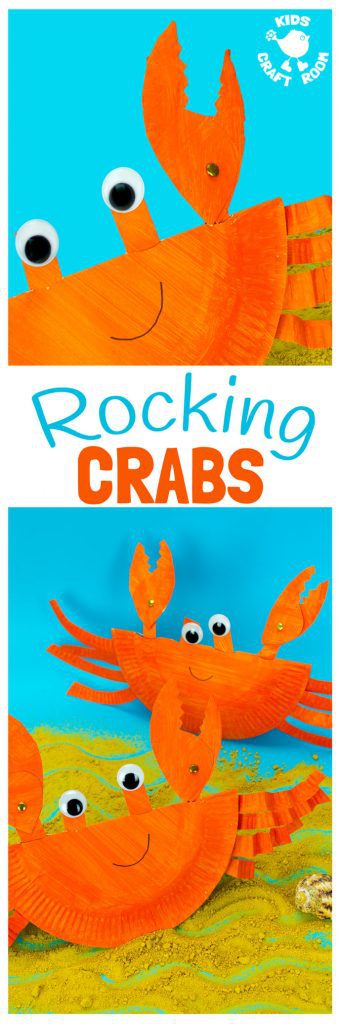 This interactive Rocking Paper Plate Crab Craft is a fun kids Summer craft. Children will love rocking and nipping with these adorable homemade crabs and their cheeky moveable pincers.