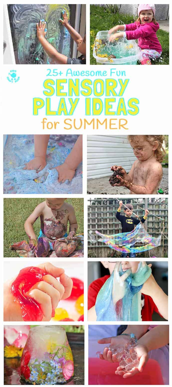 THE BEST SUMMER SENSORY PLAY IDEAS - Want Summer sensory activities to keep the kids engaged, playing and learning? These 25+ Fun Summer Sensory Play Activities will be a hit with kids big and small.