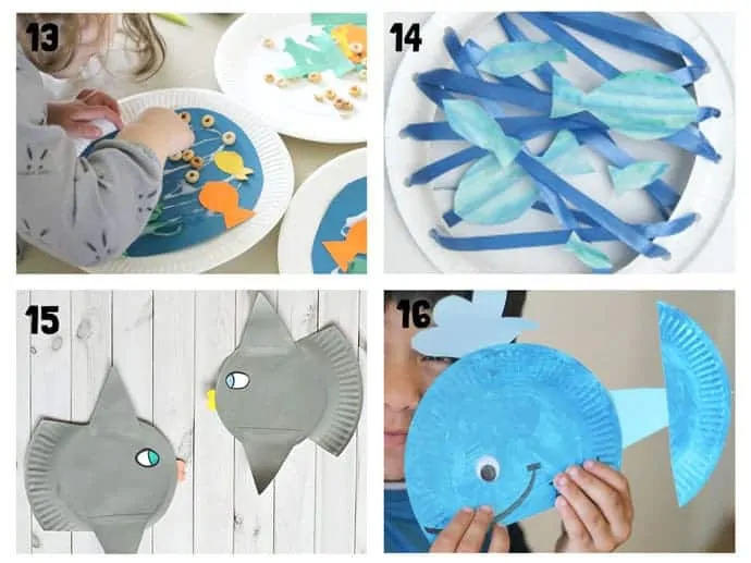 PAPER PLATE OCEAN CRAFTS 13-16. Here are 20 awesome sea themed Summer crafts for kids. From swimming jellyfish to chomping sharks and nipping crabs you'll have lots of fun with these beach crafts.