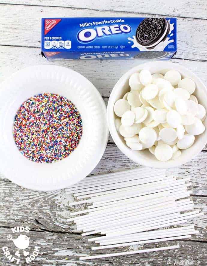 Ingredients - JAZZY OREO POPSICLES are FUN! A perfect recipe for cooking with kids. Sweet, decadent, easy to make and great for sharing with friends, JAZZY OREO POPS are delicious for play dates, parties and picnics.