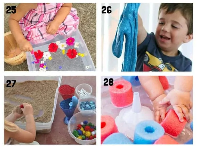 THE BEST SUMMER SENSORY PLAY IDEAS 25-28 - Want Summer sensory activities to keep the kids engaged, playing and learning? These 25+ Fun Summer Sensory Play Activities will be a hit with kids big and small.