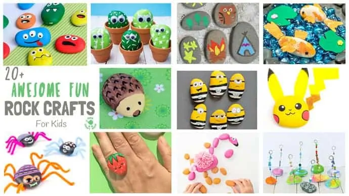 COOL KIDS ROCK CRAFTS - Do your kids love collecting pebbles? If you've got a little Nature collector then you'll love 20+ Awesome Fun Rock Crafts For Kids. These rock painting ideas make fantastic rock activities for fun all year round!