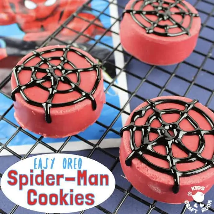 OREO SPIDER-MAN COOKIES - Great for cooking with kids. They look awesome, taste delicious and are super easy to make. A Spider-Man recipe great for Spider-Man parties and movie nights. A fun spider activity for Spider-Man fans big and small.