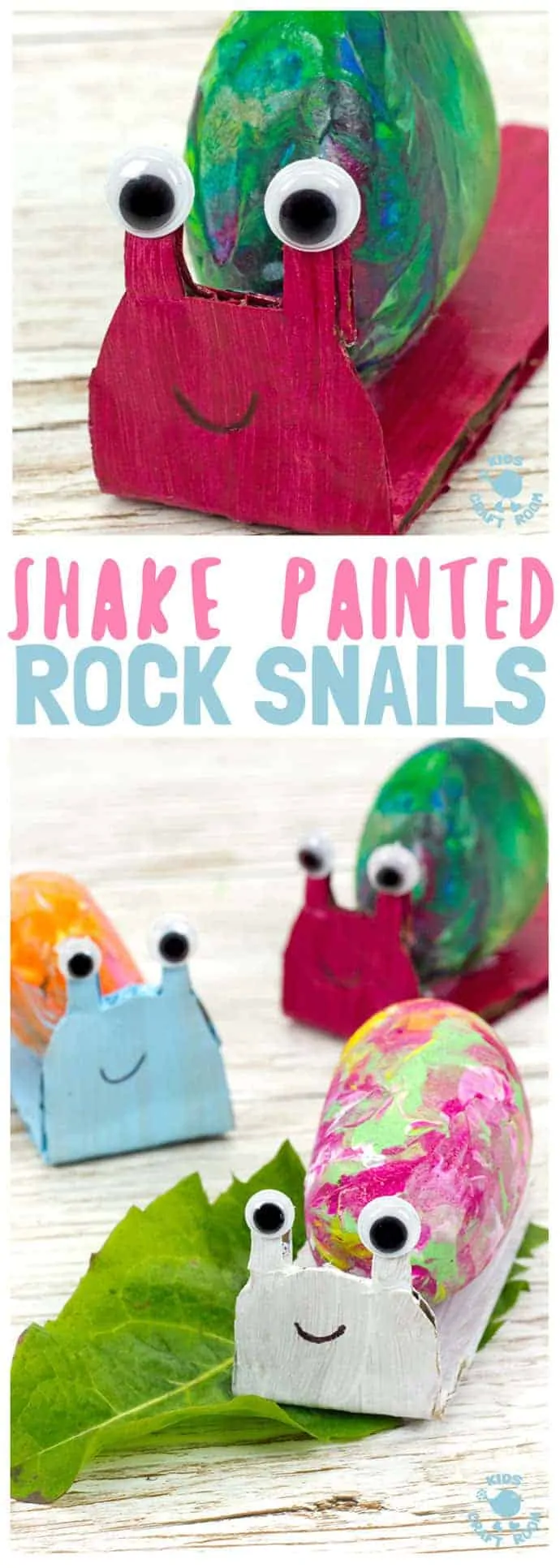 SHAKE PAINTING - CUTE SNAIL ROCK CRAFT- This rock painting idea gets kids active and is virtually mess free! This Snail Craft gets kids shaking out their wiggles and fidgets to make beautifully painted rock snail shells! Grab your rocks, your kids and your wiggles and let's make cute snails. It is so fun and each is unique! #rockcrafts #paintedrocks #rockpainting #naturecrafts #kidscrafts #craftsforkids #kidscraftroom #snails #snailcrafts #summercrafts #springcrafts #shakepainting #painting