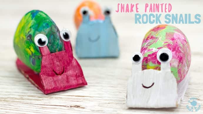 Shake Painted Rock Snail Craft