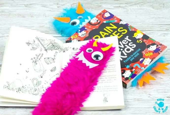 Adorable Monster Bookmark Craft for your little monsters! A perfect monster craft to bring fun and excitement to your children's reading whatever their age. Reading is monstrously good fun and these furry monsters are great for snuggling up to on your reading adventures and they look after your page when you've finished too!
