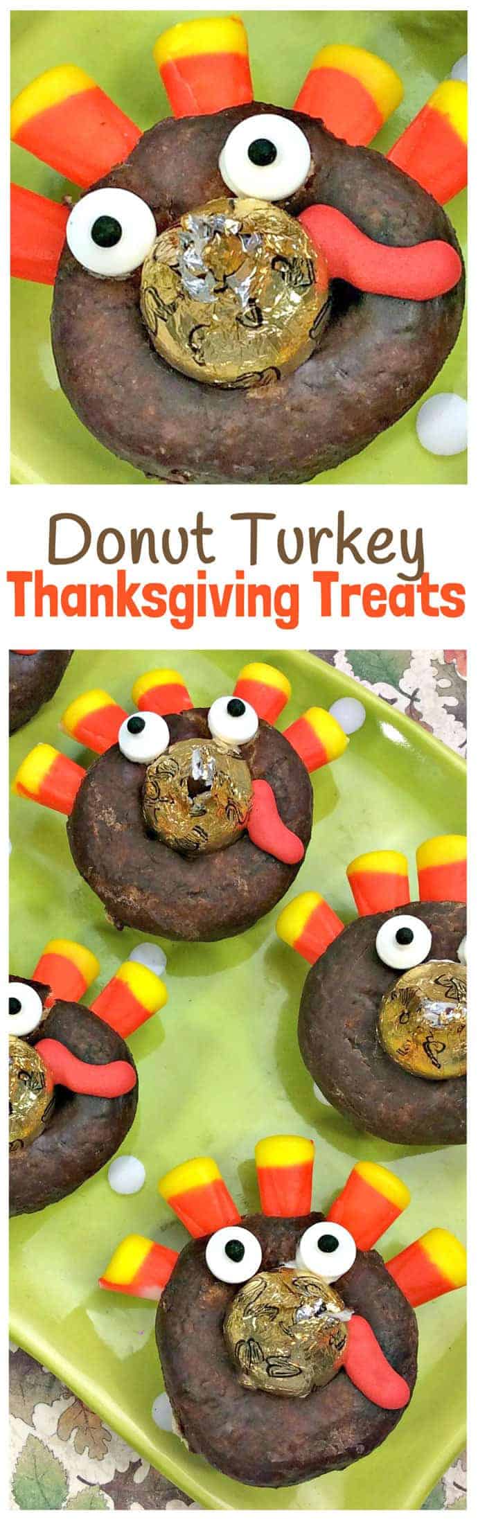 Donut Thanksgiving Turkey Treats are so fun for kids to make and eat. An easy no-cook Thanksgiving recipe that looks super cute and tastes delicious! 
