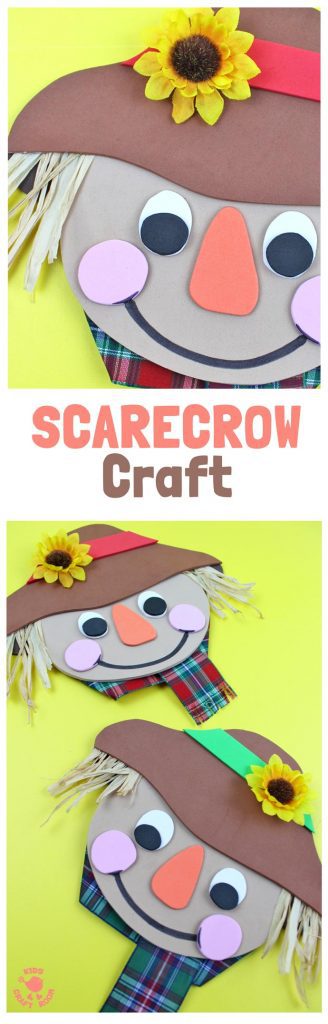 FOAM SCARECROW CRAFT - This cute foam scarecrow craft is great as a Fall craft or for harvest time and Thanksgiving. A free printable scarecrow template makes it super easy and fun to make.