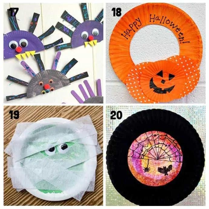 17-20 Paper Plate Halloween Crafts.