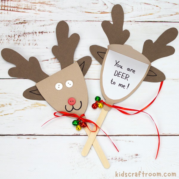 Reindeer Puppets Christmas Cards Craft For Kids