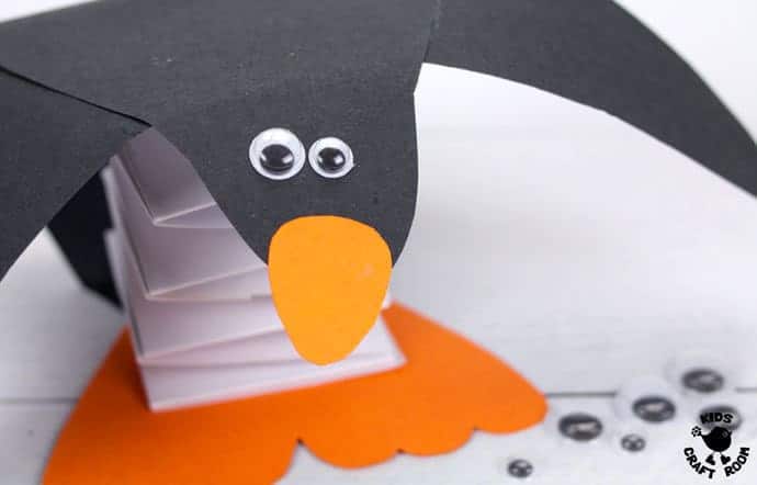 penguin craft made out of construction paper