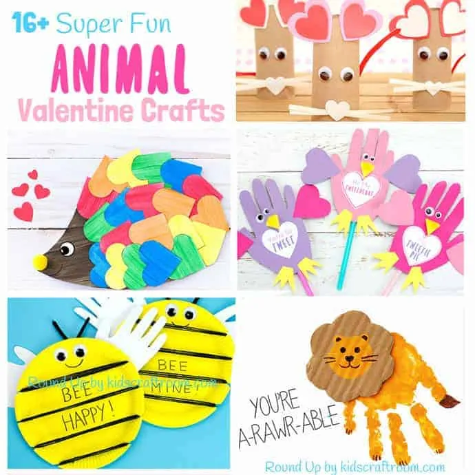 ANIMAL VALENTINE CRAFTS FOR KIDS - Need something a bit fun and different for Valentine's Day? How about these cool Animal Valentines? They're not too soppy so your boys and girls will love them! #valentines #valentinesday #valentinecraft #valentinecrafts #animalcrafts #animal #kidscrafts #craftsforkids #kidscraftideas #kidsactivities #crafts #craft #preschool #preschoolcraft #toddlercrafts #prek #craftideas