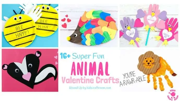 ANIMAL VALENTINE CRAFTS FOR KIDS - Need something a bit fun and different for Valentine's Day? How about these cool Animal Valentines? They're not too soppy so your boys and girls will love them! #valentines #valentinesday #valentinecraft #valentinecrafts #animalcrafts #animal #kidscrafts #craftsforkids #kidscraftideas #kidsactivities #crafts #craft #preschool #preschoolcraft #toddlercrafts #prek #craftideas