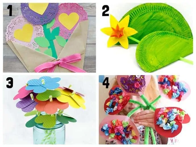 Pretty flower crafts for kids 1-4