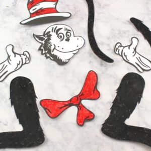 Free Printable Paper Bag Cat In The Hat Puppets - Kids Craft Room