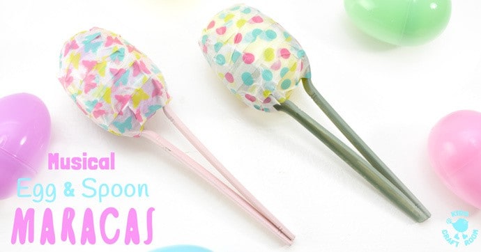 EASY AND FUN EASTER EGG MARACAS - Kids will love learning how to make egg shakers and making their own music! It's a simple Spring craft for all ages and a great way to encourage listening skills, music and movement! #easter #eastercrafts #maracas #eggshakers #shakers #eggmaracas #homemadeinstruments #music #musicforkids #diymaracas #kidscrafts #craftsforkids #kidscraftroom #easteractivities #springcrafts #springactivities 