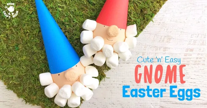 A close up of Gnome Easter Egg Craft For Kids.