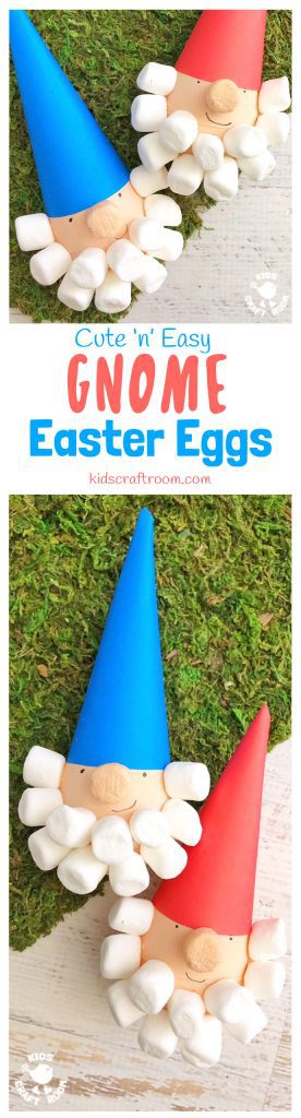 CUTE 'N' EASY GNOME EASTER EGGS - If you're looking for an unusual and fun way to decorate your eggs this year then these Gnome Easter Eggs could be just what you're looking for! This Easter craft is lots of fun and a great excuse to crack open the mini marshmallows! #easter #eastercrafts #eggdecorating #eastereggs #decoratedeggs #gnomes #gnomecrafts #kidscrafts #craftsforkids #kidscraftroom #paintedeggs