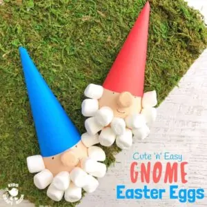 CUTE 'N' EASY GNOME EASTER EGGS - If you're looking for an unusual and fun way to decorate your eggs this year then these Gnome Easter Eggs could be just what you're looking for! This Easter craft is lots of fun and a great excuse to crack open the mini marshmallows! #easter #eastercrafts #eggdecorating #eastereggs #decoratedeggs #gnomes #gnomecrafts #kidscrafts #craftsforkids #kidscraftroom #paintedeggs