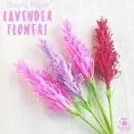 Have you tried making paper flowers? These gorgeous Lavender Flowers look so realistic and are surprisingly simple to make! They're perfect for Mother's Day, to stick to greeting cards or gifts and even for imaginative play! (We like to squirt them with perfume for little gardeners and florists to play with, so fun!) #mothersday #papercrafts #flowercrafts #kidscrafts #forkids #craftsforkids #springcrafts #summercrafts #lavender #lavendercrafts #flowers #homemadeflowers