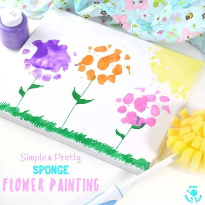 Simple and Pretty Sponge Flower Painting - Kids Craft Room