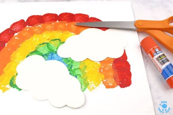 Rainbow Cotton Ball Painting - Kids Craft Room