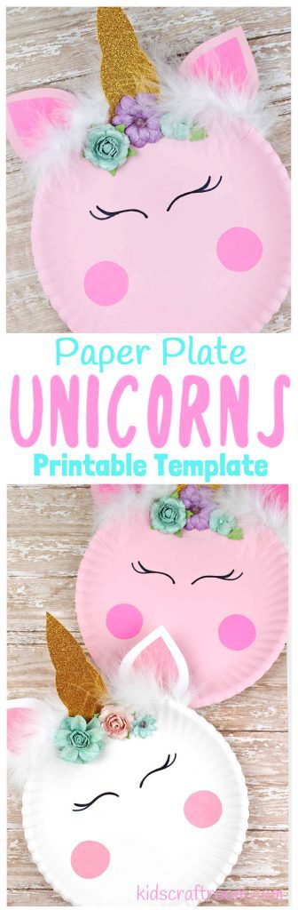 Have your kids been hit with the unicorn frenzy? We just love them! Bring some magic to your craft sessions with this super simple Paper Plate Unicorn Craft. These unicorns look so pretty your big kids will love them but they're simple enough for your preschoolers and toddlers to enjoy too. We've even got a free printable template to make it even easier! #unicorn #unicorns #unicorncrafts #paperplatecrafts #kidscrafts #craftsforkids #kidscraftroom #printable #crafts