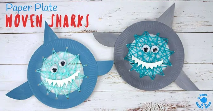Learning to sew is loads of fun with this simple Paper Plate Shark Sewing Craft. This adorable shark craft is great for building hand-eye-coordination and fine motor skills. A fun activity for Shark Week, Summer and ocean study units!