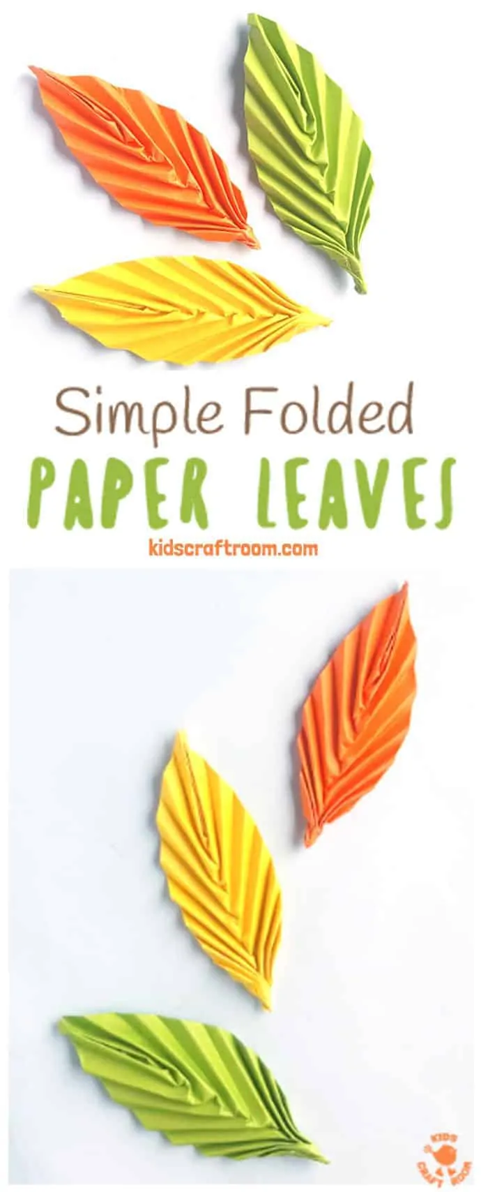 How To Make Folded Paper Leaves - Kids Craft Room
